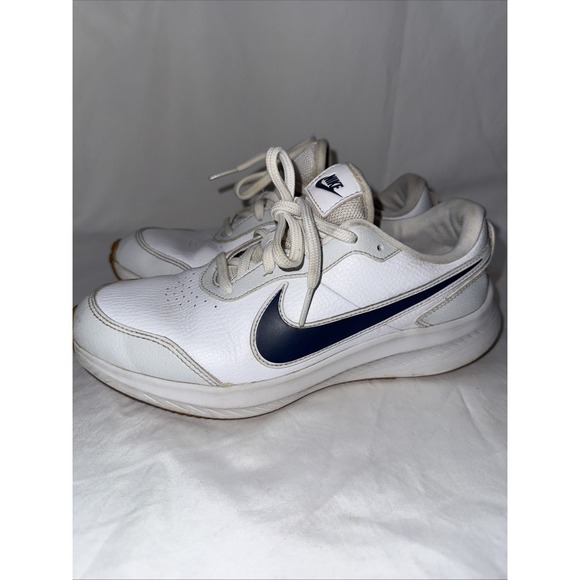 Nike Other - Nike Varsity CN9146-100 Youth 5 Running Shoe White Midnight Navy Leather Sneaker